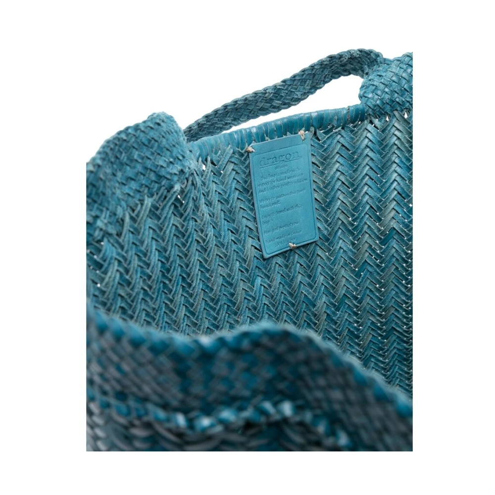 Dragon Diffusion Blauwe Geweven Leren Tote Tas Blue Dames