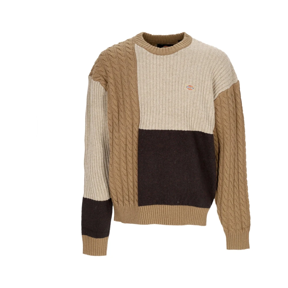 Dickies Patchwork Crewneck Sweater Zwart Brown Heren