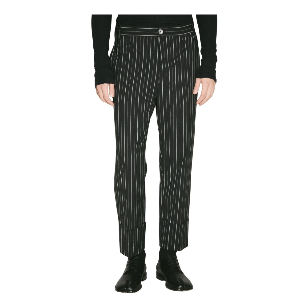 Vivienne Westwood Gestreepte Wol Cropped Broek Black Heren
