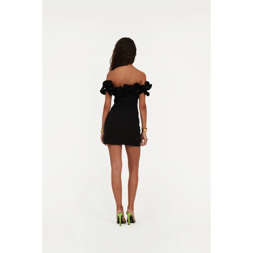 Rotate Birger Christensen Mini Jurk met Ruches Black Dames