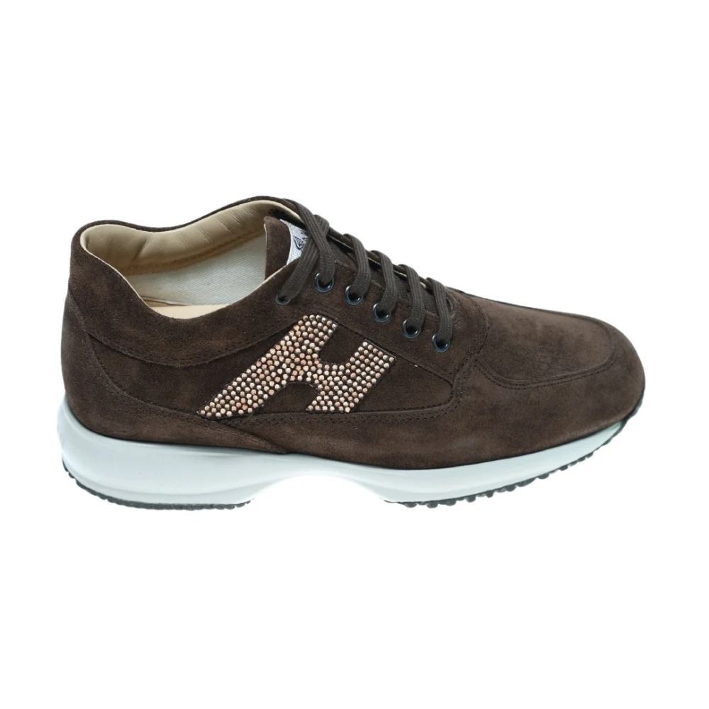 Hogan Interactieve Sneaker met Strass Detail Dames Schoenen Bruin