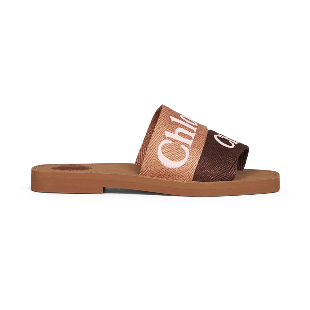 Chloé Brown Woody Flat Sandals - Female - Sliders - 5 Uk - Shoes