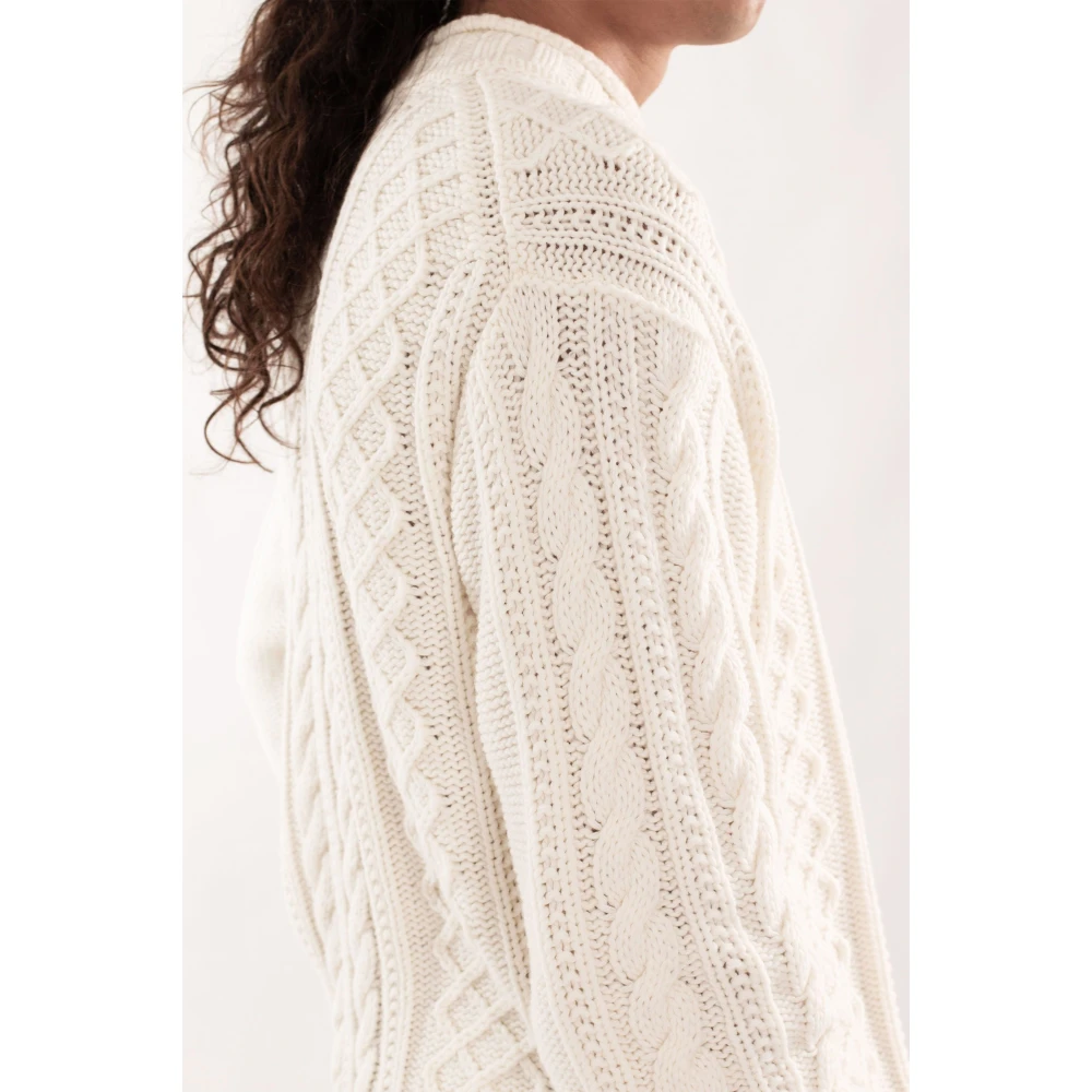 C.P. Company Intarsia Lamswol Gebreid White Heren