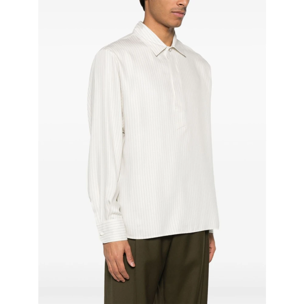 Saint Laurent Gestreepte tuniekblouse White Heren