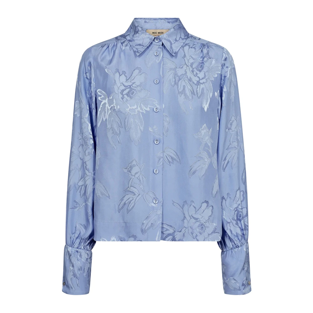 MOS MOSH Bloemenshirt met lange mouwen Blue Dames