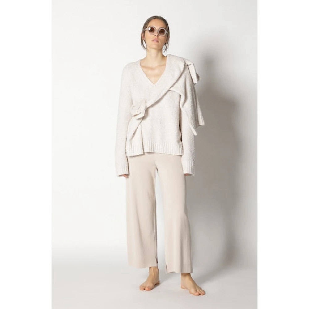 Sminfinity Bouclé V-hals Trui Beige Dames
