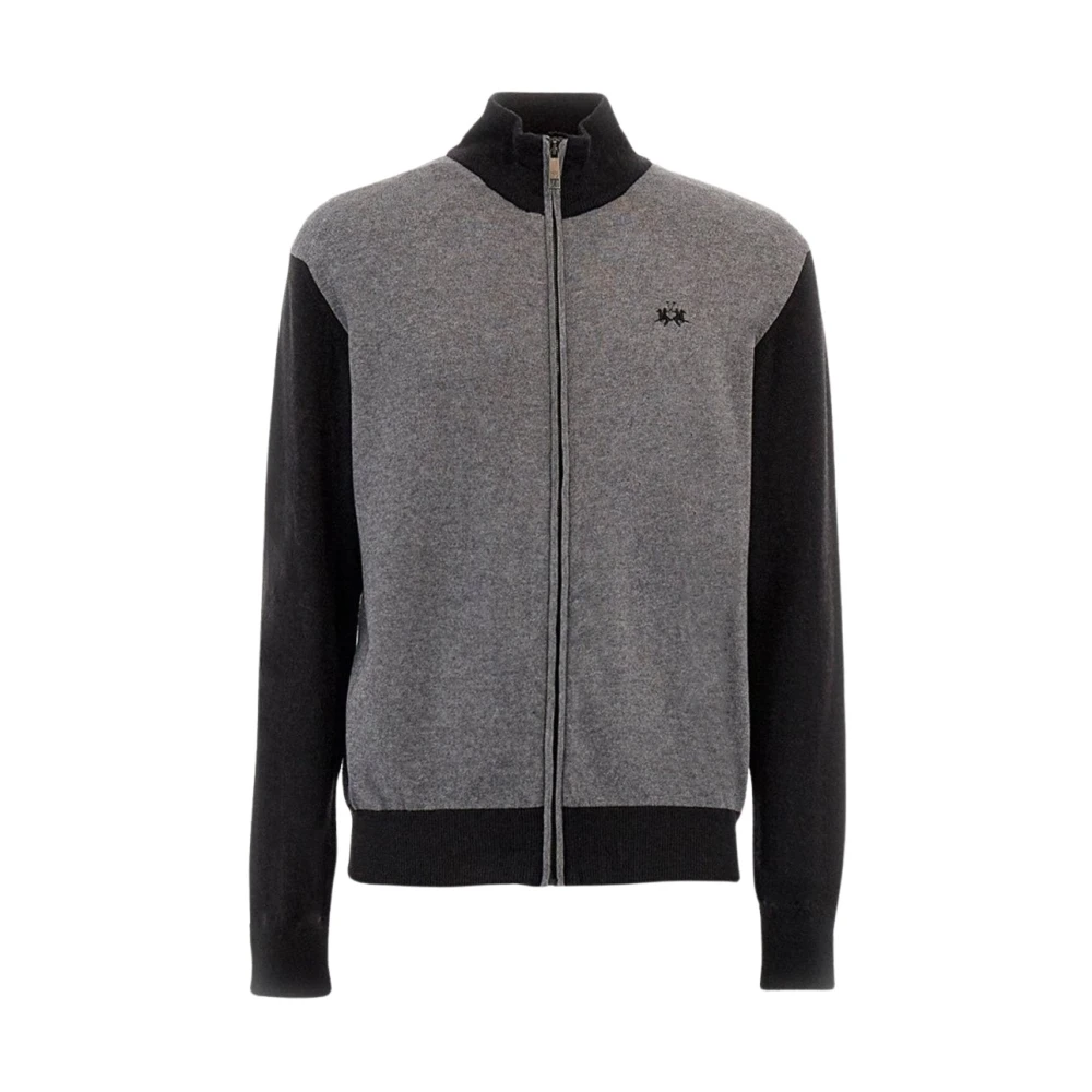 LA MARTINA Bicolor ritsvest met klassiek logo Gray Heren