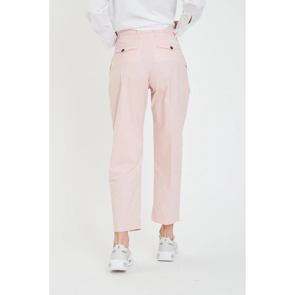 Nine In The Morning Hoge Taille Slim Blauwe Broek Pink Dames