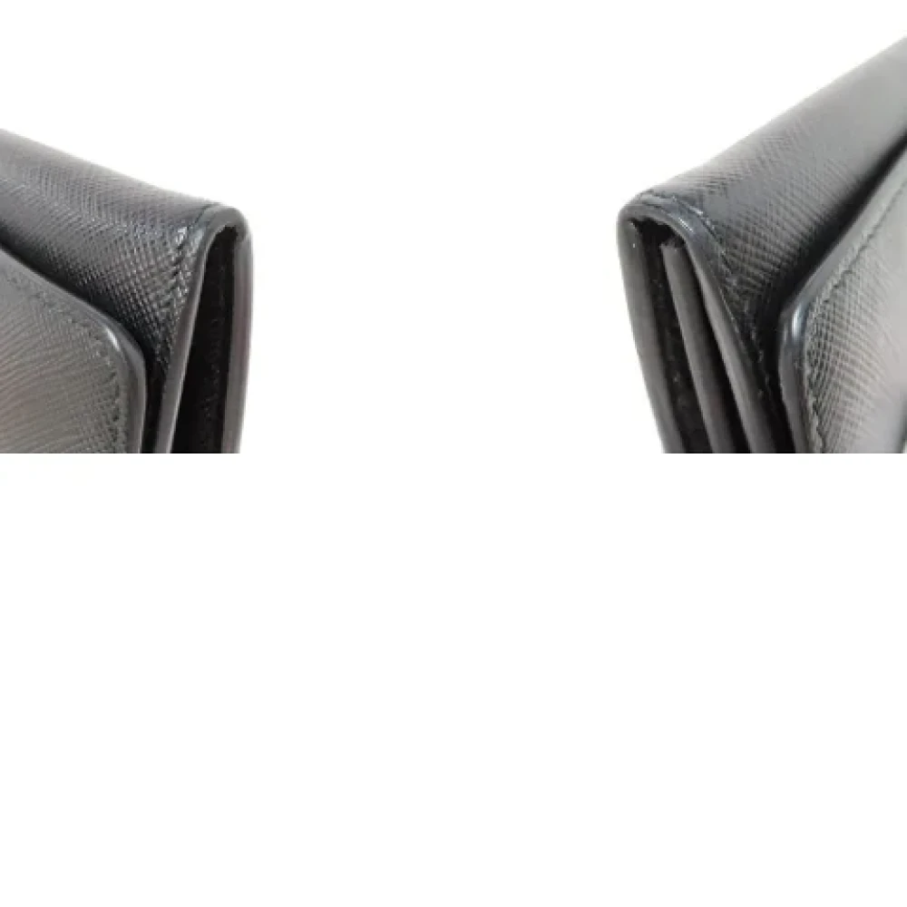 Prada Vintage Pre-owned Leather wallets Black Dames