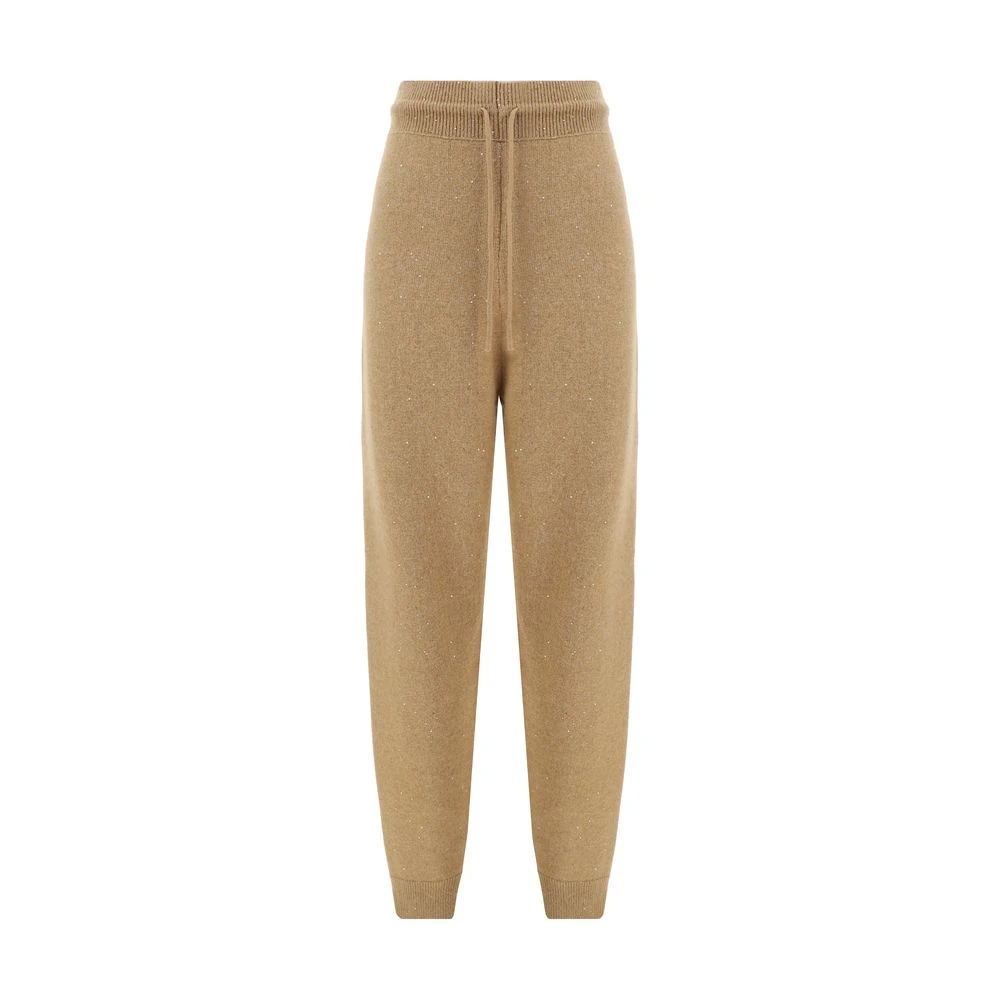 Fabiana Filippi Paillet Jogger Wollen Broek Brown Dames