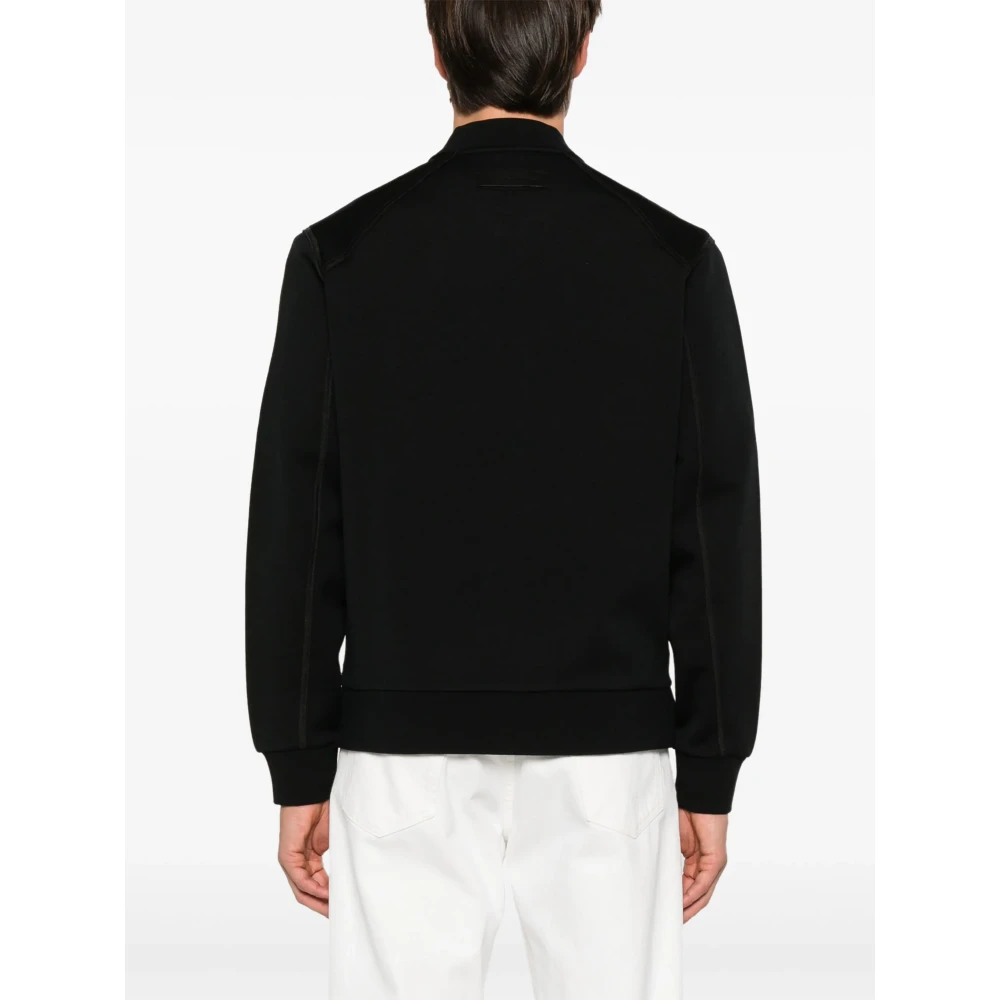 Z Zegna Zwarte Trui met Ritssluiting en Zakken Black Heren