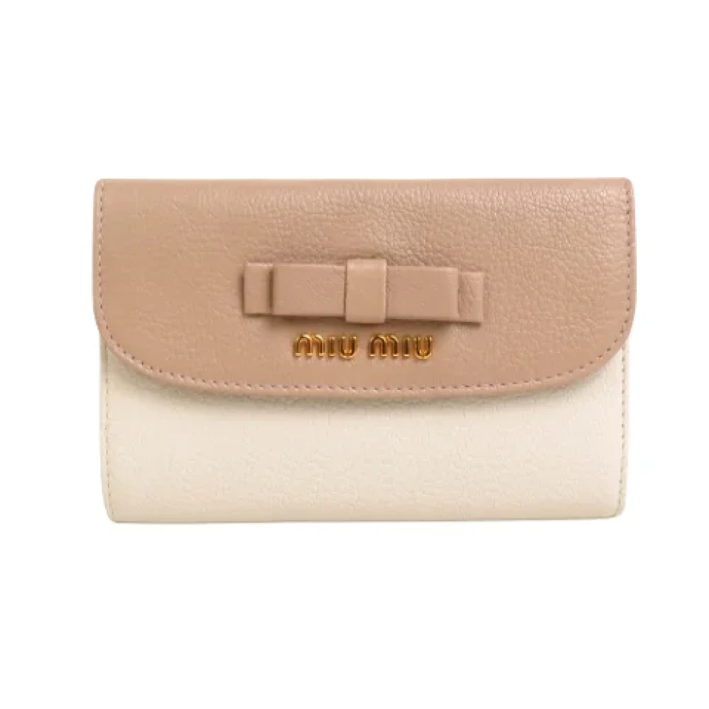 Miu Pre-owned Leather wallets White Dames