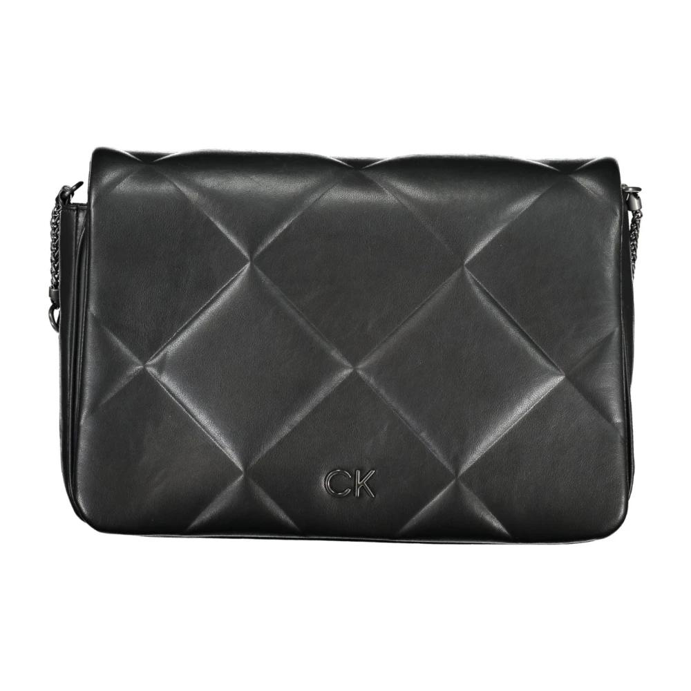 Calvin Klein Zwarte Schoudertas met Kettingband Black Dames