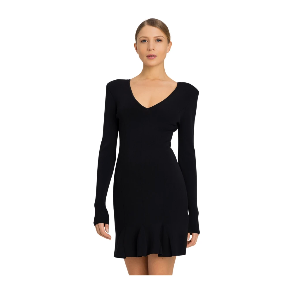 Twinset Zwarte jurk met korte mouwen Black Dames