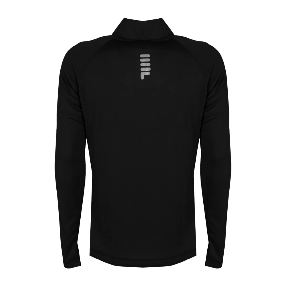 Fila Heren Aansluitend Polo Shirt met Rits en Verstelbare Koordjes Black Heren