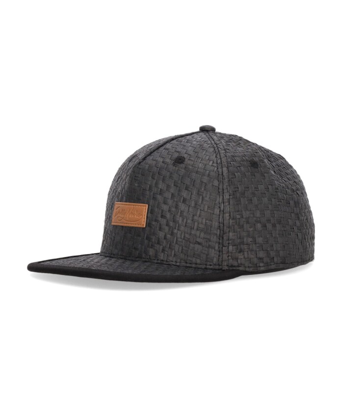 straw-snapback-flat-visor-cap-black