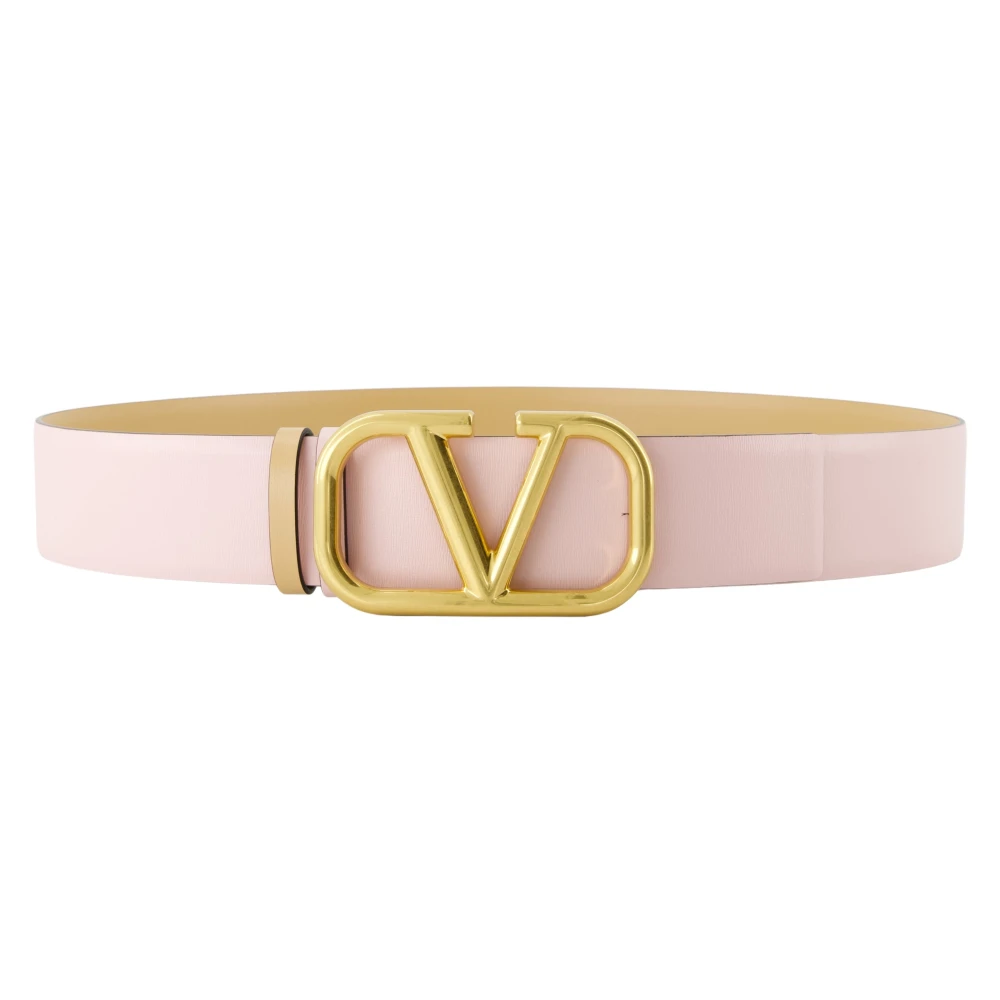 Valentino Garavani Omkeerbare VLogo Leren Riem Pink Dames