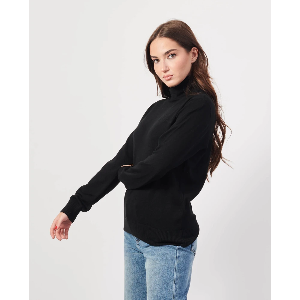 Armani Exchange Zwarte trui met geborduurd logo Black Dames