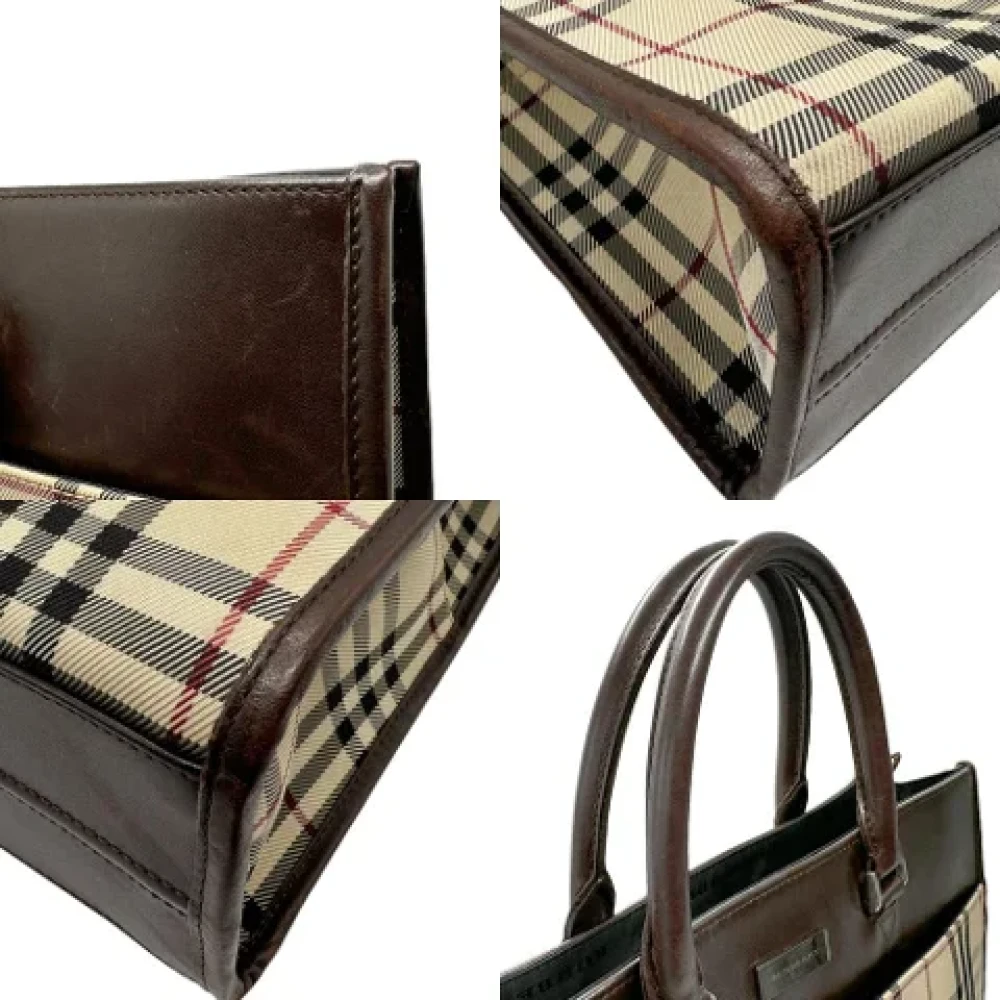 Burberry Vintage Pre-owned Leather handbags Beige Dames