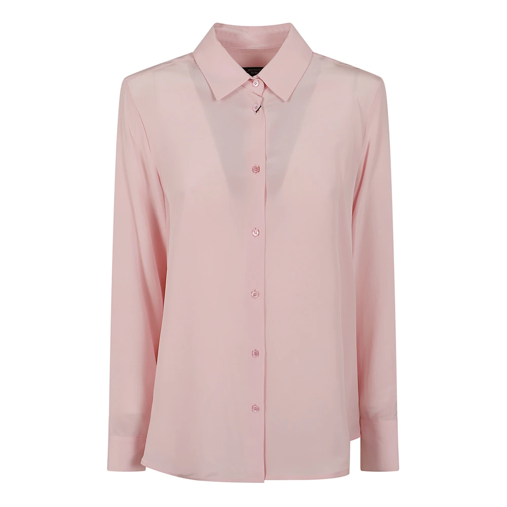Weekend Max Mara Women's Pink Shirts, Xs, Silk Crepe De Chine Shirt