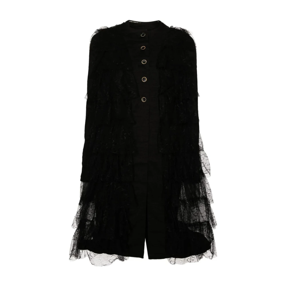 UMA Wang Zwarte Coda Coat Black Dames