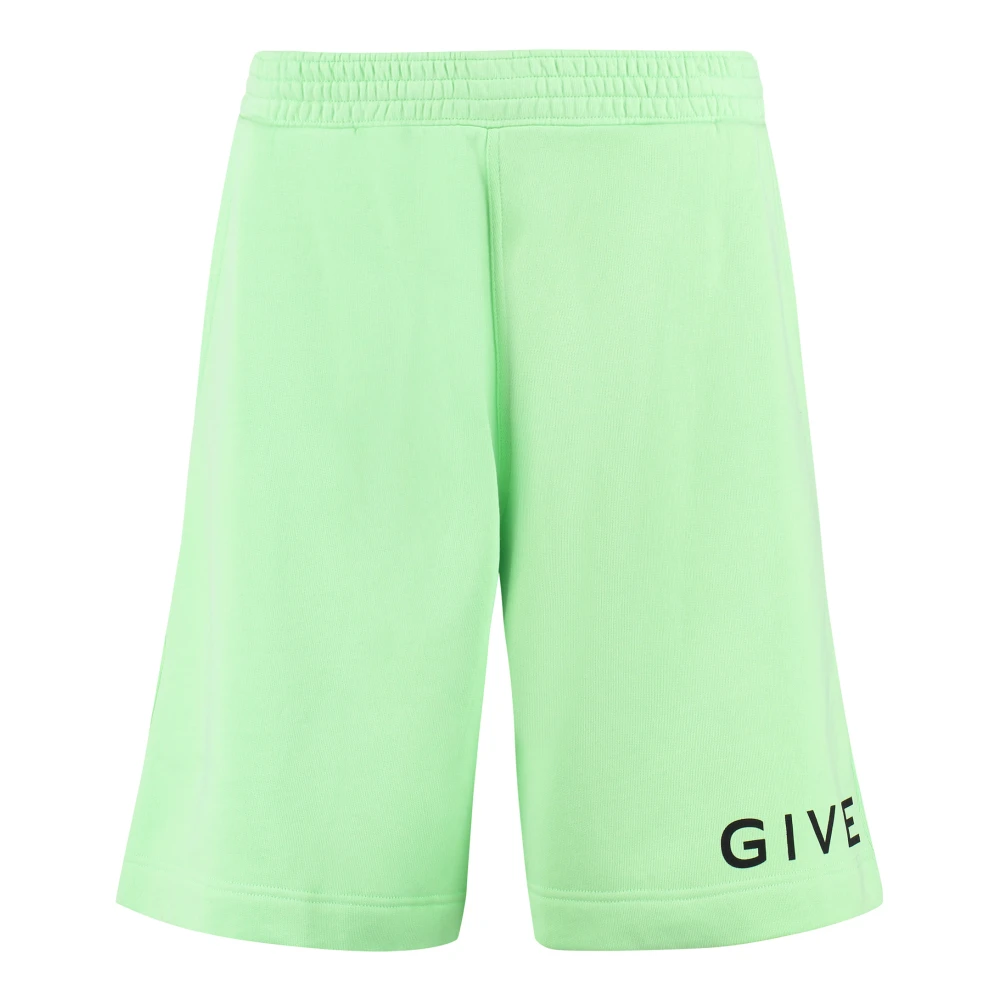 Givenchy Contrasterende Logo Print Sweatshorts Green Heren