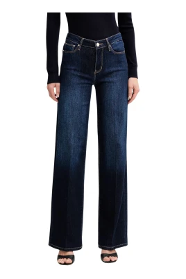 Mid-Rise Palazzo Wide-Leg Jeans