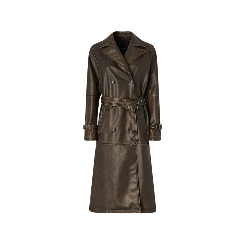 Pinko Vrouw Bruin Jassen Dames, S, Tamerice Trenchcoat