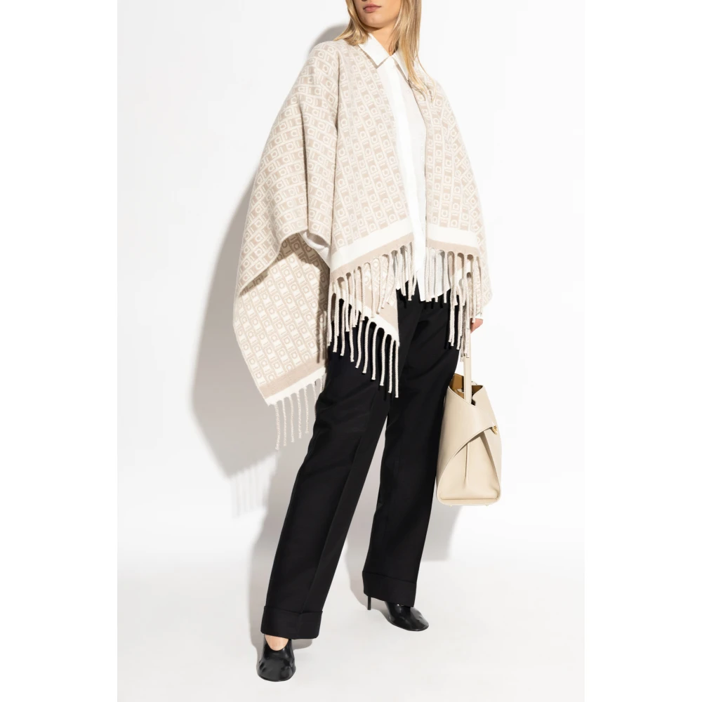 Salvatore Ferragamo Poncho met monogram Beige Dames