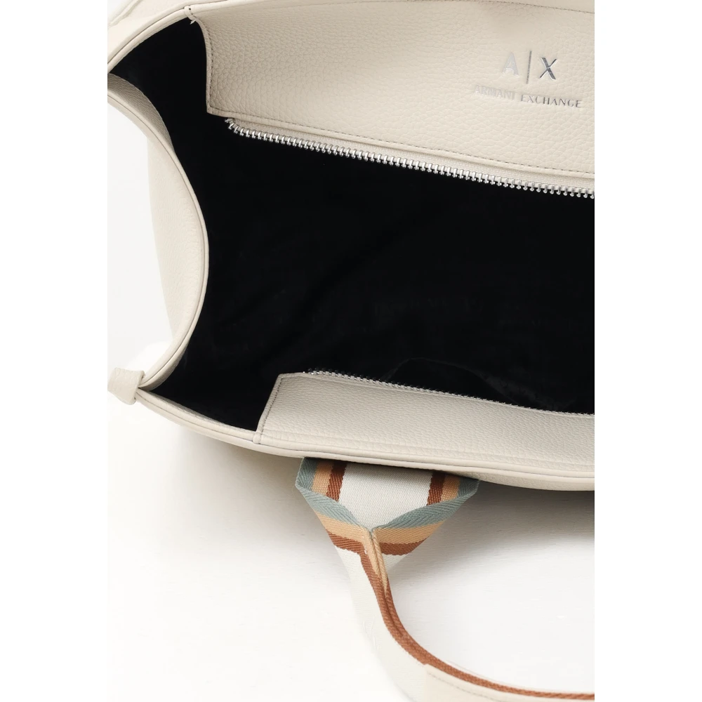 Armani Exchange Beige Shopper Tas Eigentijds Stijl Beige Dames