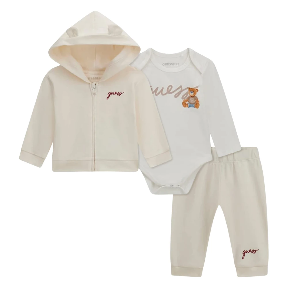 Guess , Kids Sets, Unisex, Beige, 6 M, 3-Piece Tracksuit Set