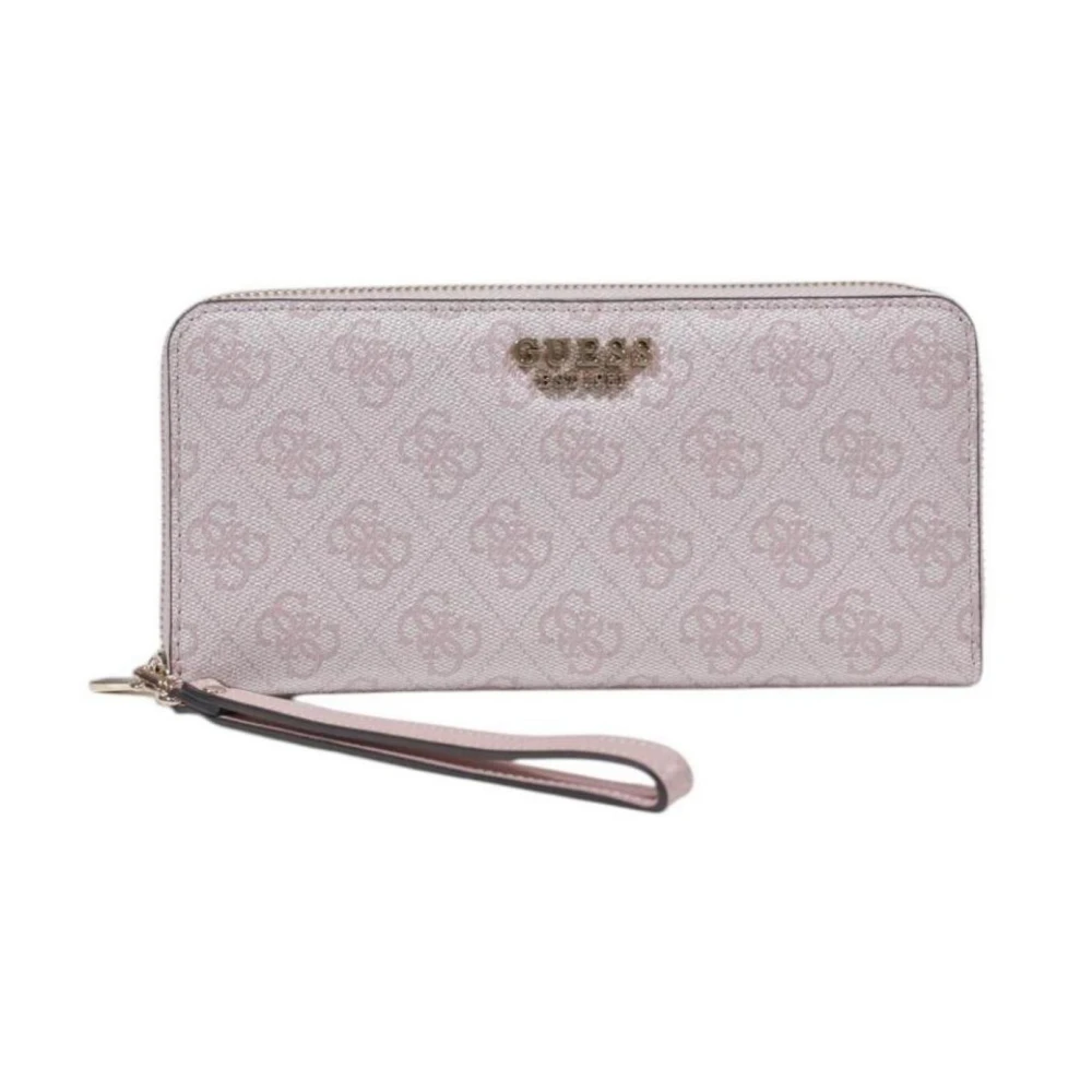 Guess Stijlvolle portemonnee met rits en vakken Pink Dames