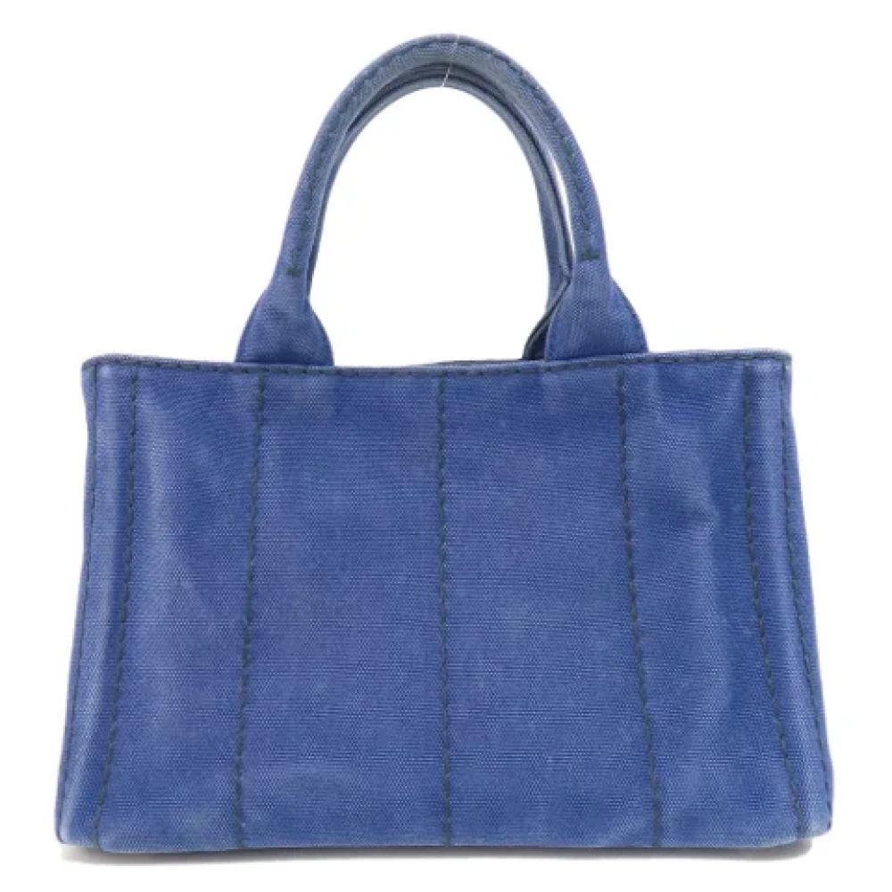 Prada Vintage Pre-owned Canvas handbags Blue Dames
