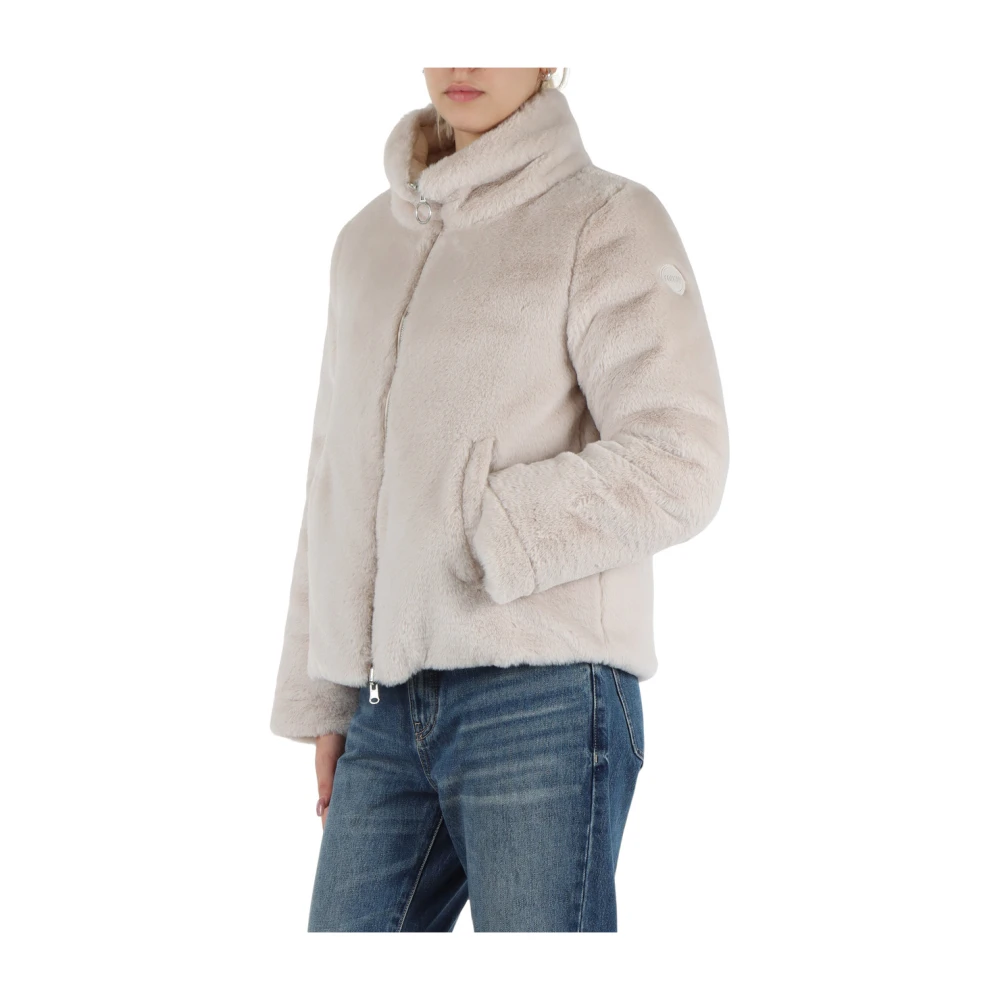 Colmar Omkeerbare imitatiebontjas met veren vulling Beige Dames