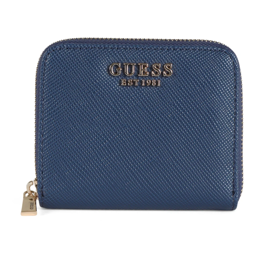 Guess Portemonnee met saffiano-effect en ritssluiting Blue Dames