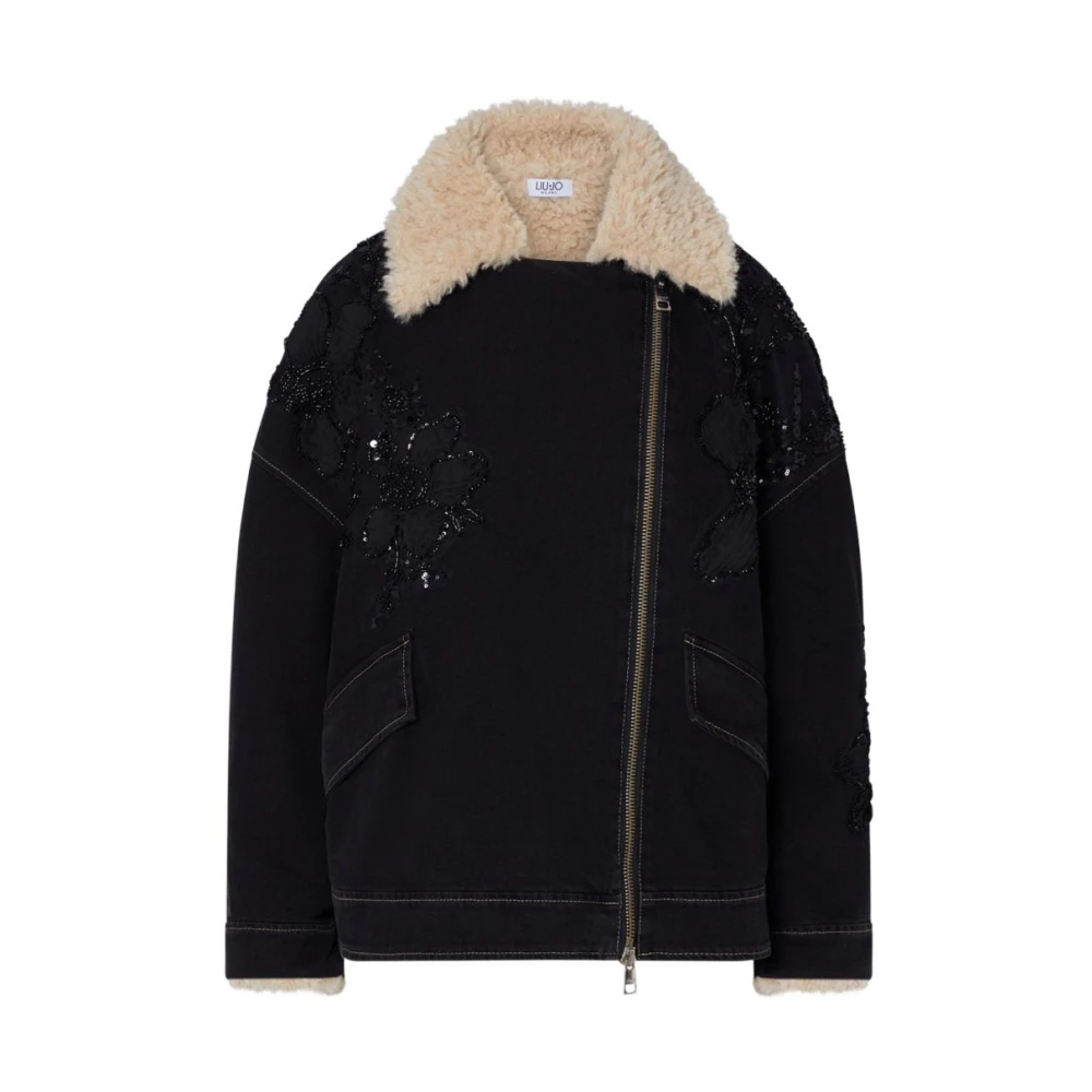 Liu Jo Donna Nero - Giacca In Shearling Dal Taglio Ampio - Jackets - M - Immagine 3