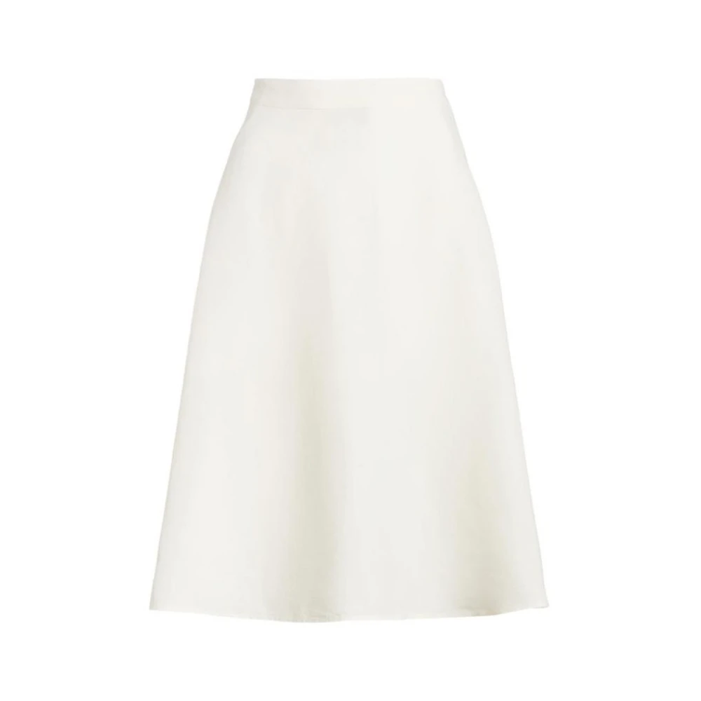 Ralph Lauren Witte A-lijn rok met verborgen rits White Dames