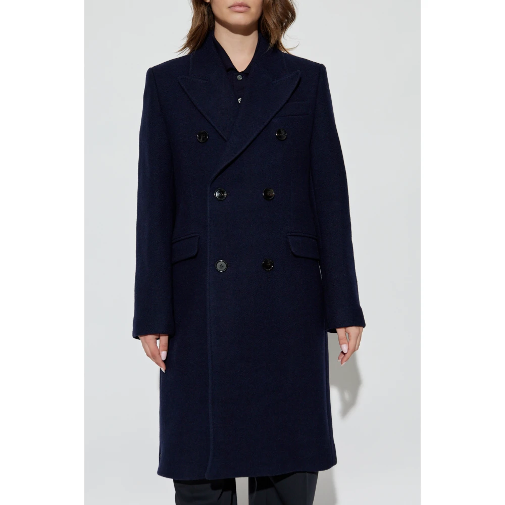 Ami Paris Wollen jas Blue Dames