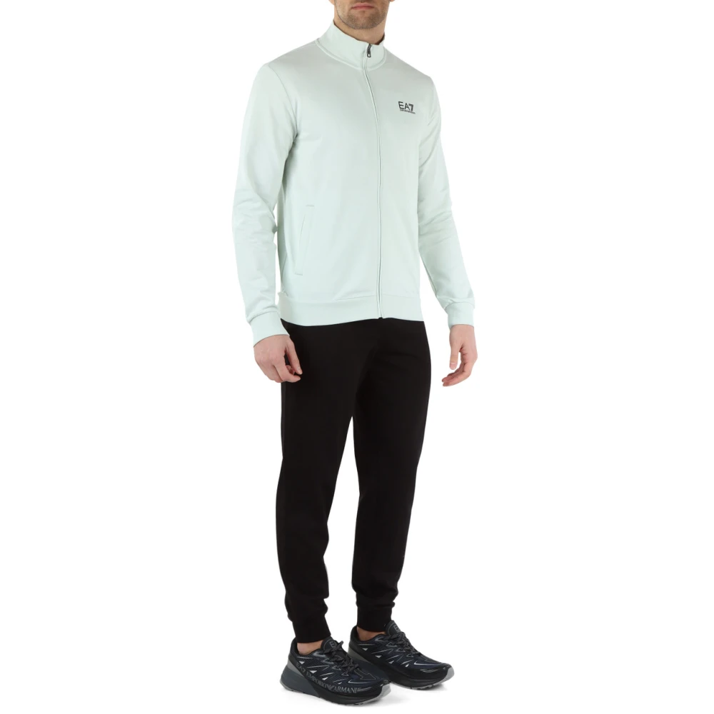 Emporio Armani EA7 Katoenen sweatshirt en broek set Green Heren