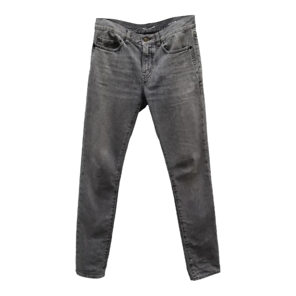 Saint Laurent Vintage Pre-owned Cotton jeans Gray Dames