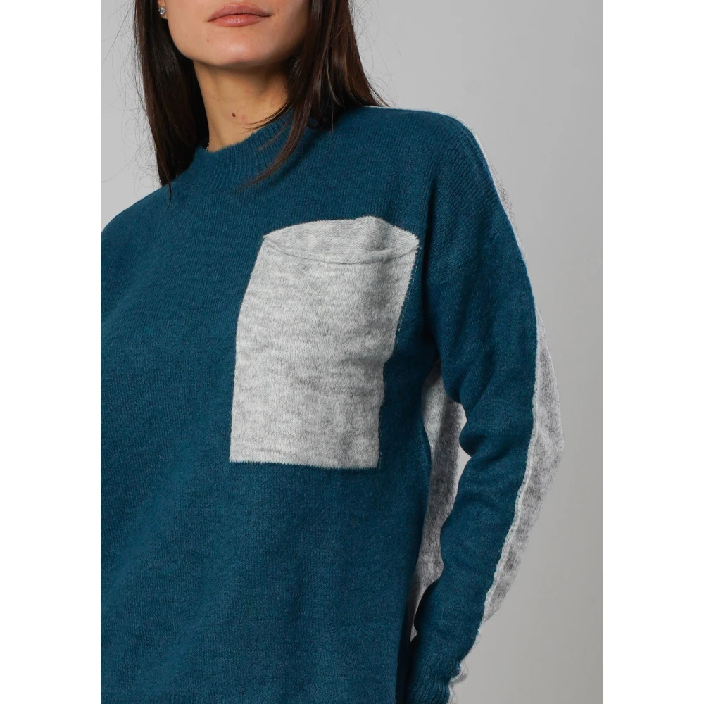H2O Hoge hals trui Casual-Chic Blauw Green Dames