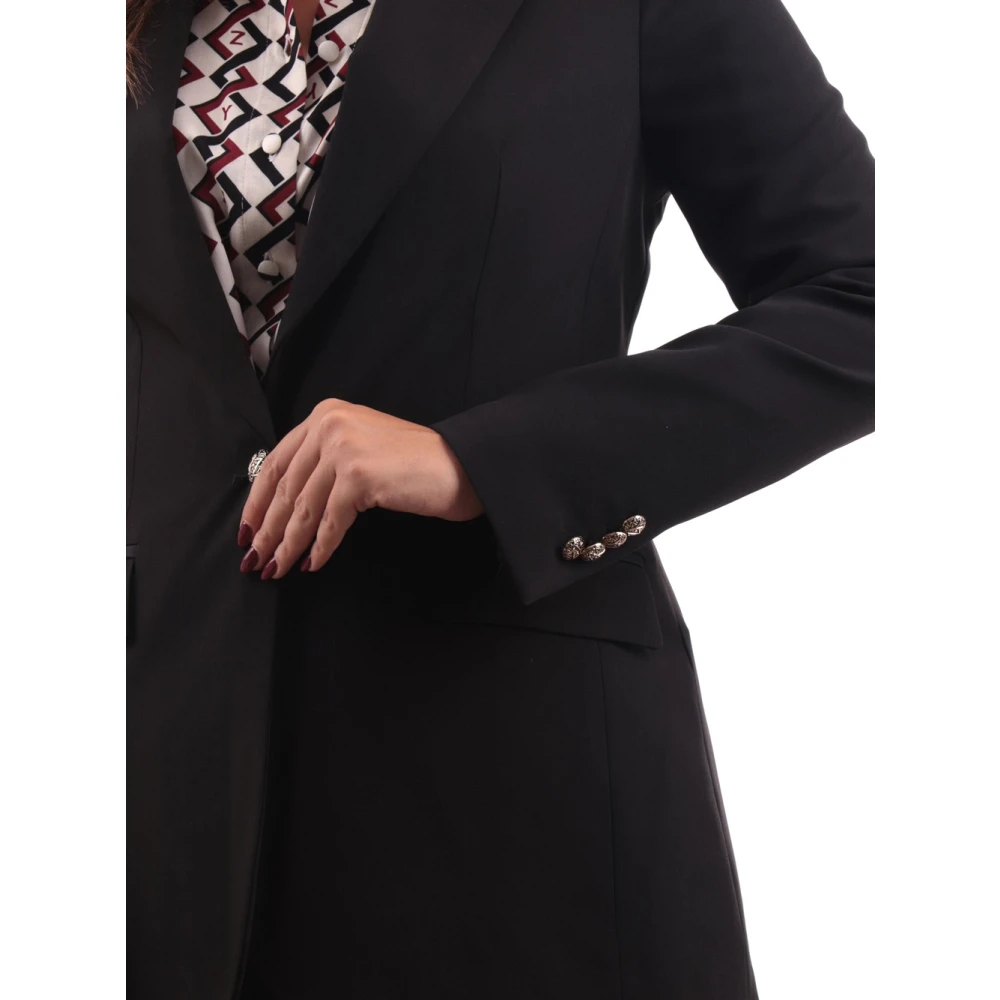YES ZEE Zwarte Dames Shawl Kraag Jas Black Dames