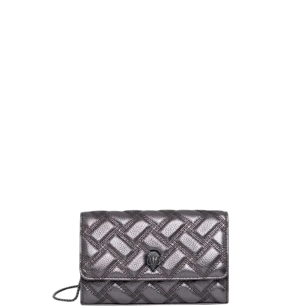 Kurt Geiger Mini Kensington Gunmetal Schoudertas Black Dames