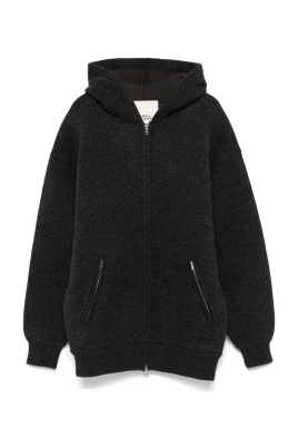 Zip-Up Stickad Huvtröja