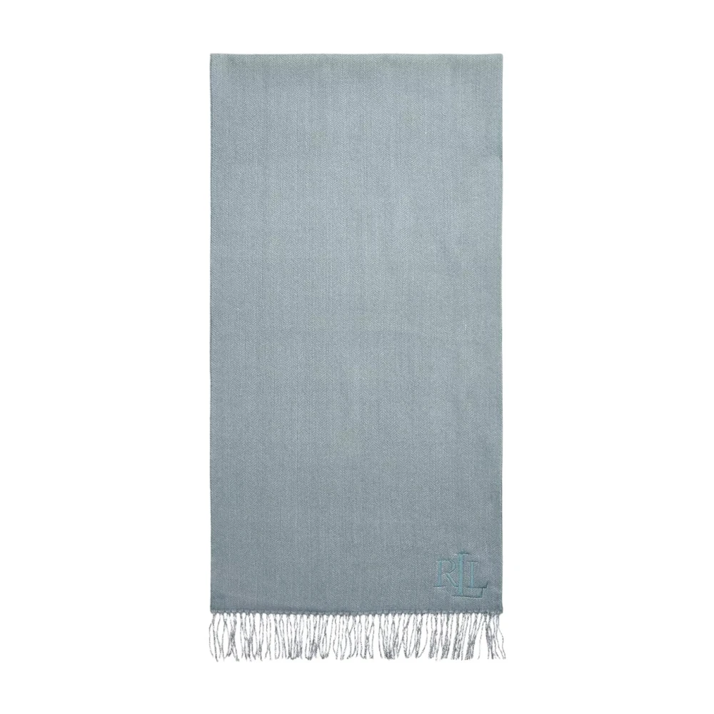 Ralph Lauren Sjaal met Franjes en Logo Blue Dames