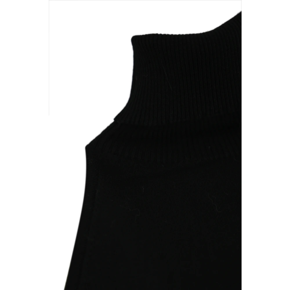 Twinset Zwarte Halternek Jurk Geribbeld Mouwloos Black Dames