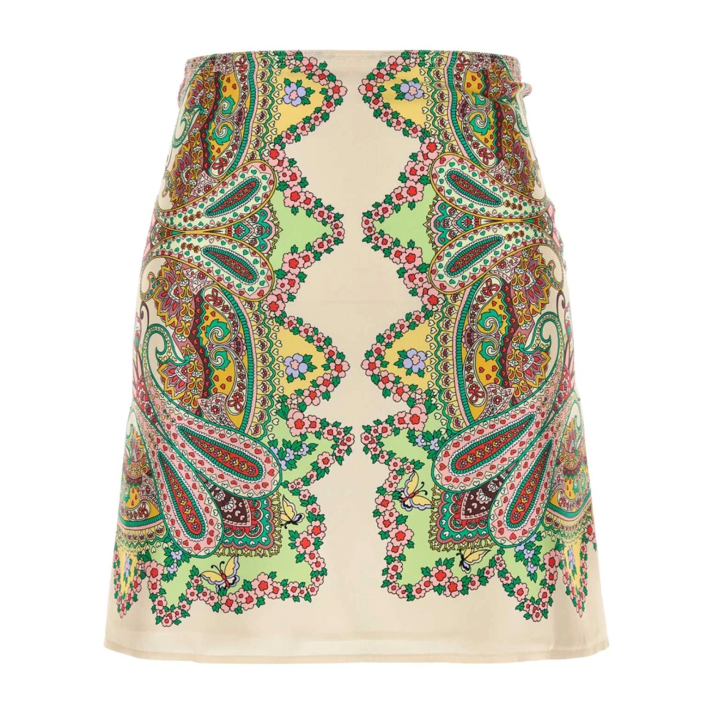 ETRO Gedrukte Satijnen Mini Rok Multicolor Dames