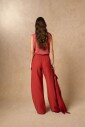 gilet-en-maille-de-lin-rouge-fonce