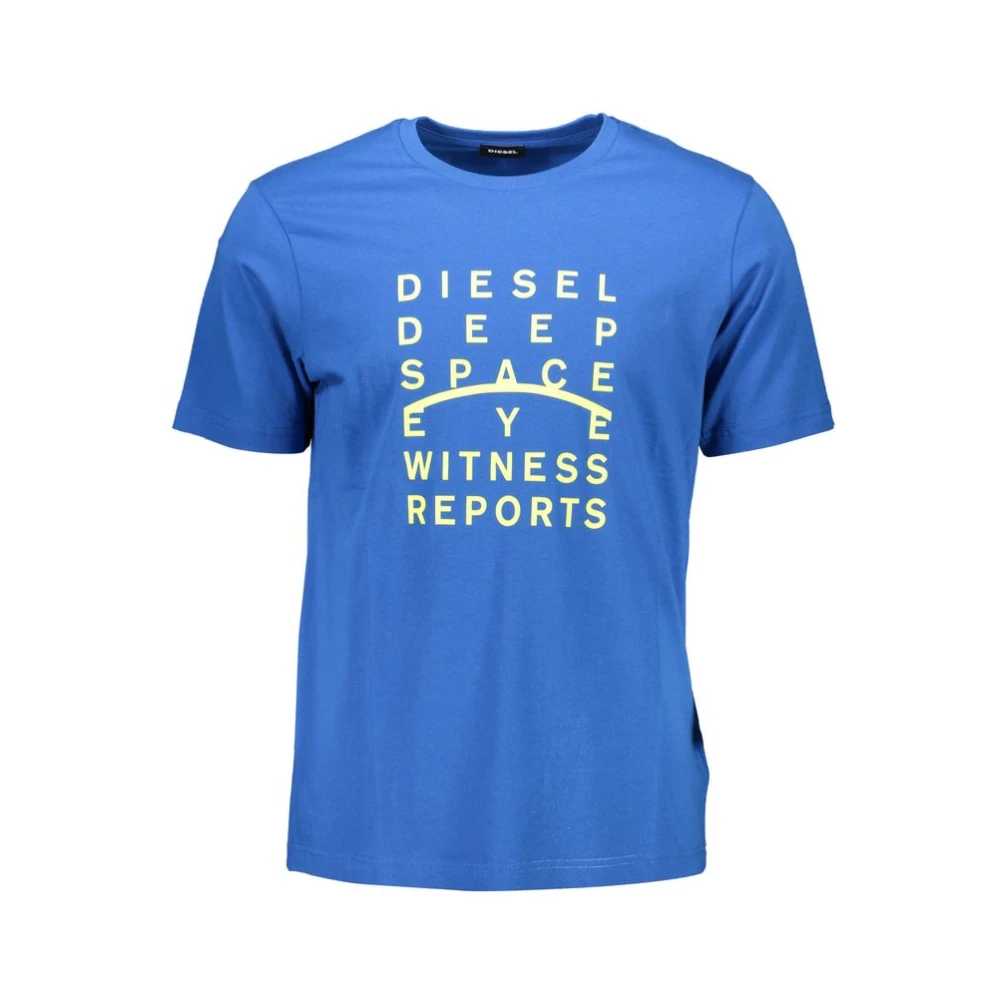 Diesel Men's Blue T-Shirts, Xl, Cotton T-Shirt