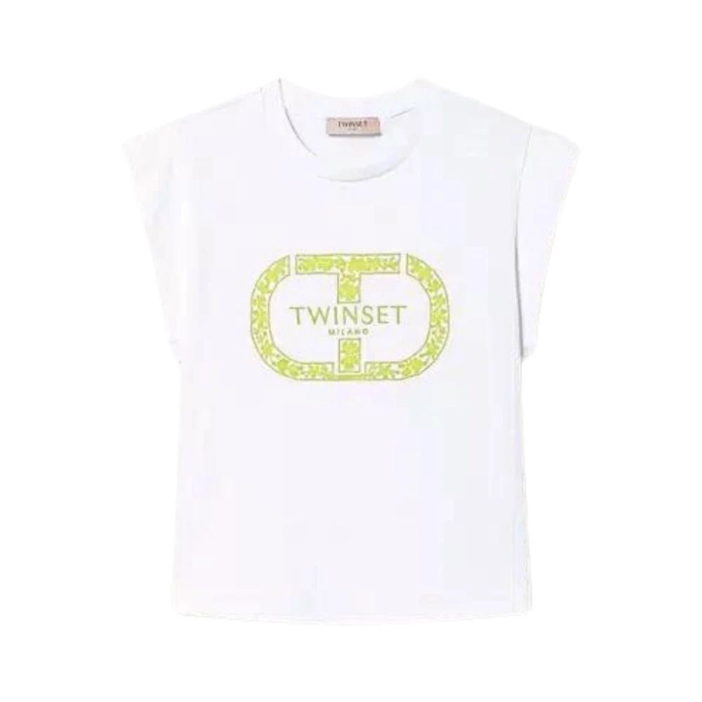 Twinset Monogram Jersey Tee Shirt White Dames